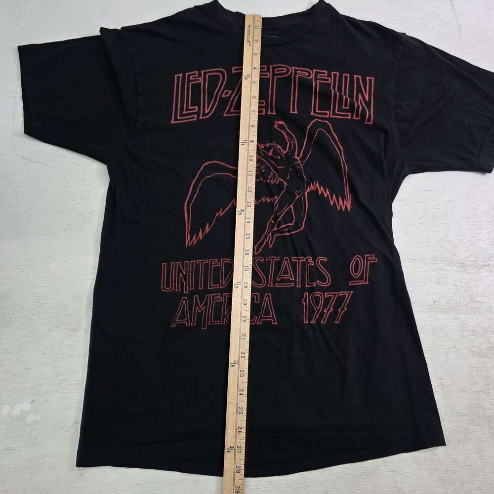 Led Zeppelin Classic Rock T-Shirt Black Concert Mens Sz L Swan Angel Band Tee - Picture 6 of 6